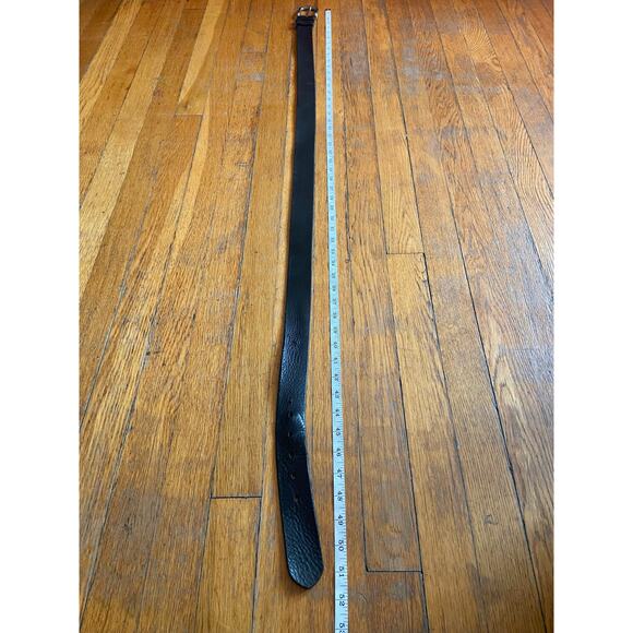 Heavy Duty Distressed Black Leather Belt Mens sz 44 - Picture 10 of 12